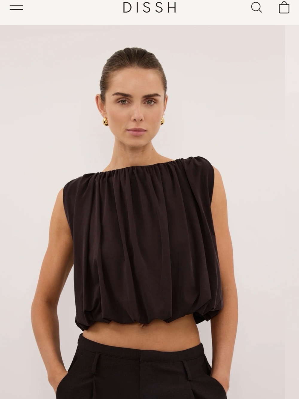 DISSH Ava modal blend top in chocolate brown